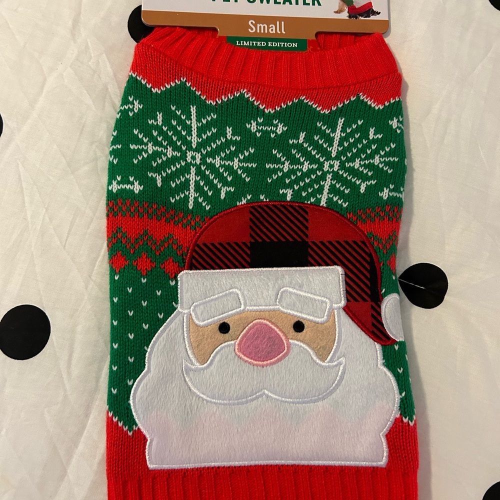 Festive Santa Pet Sweater